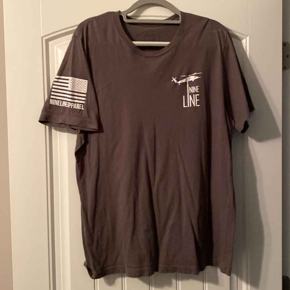 Grey Nine Line T-shirt
